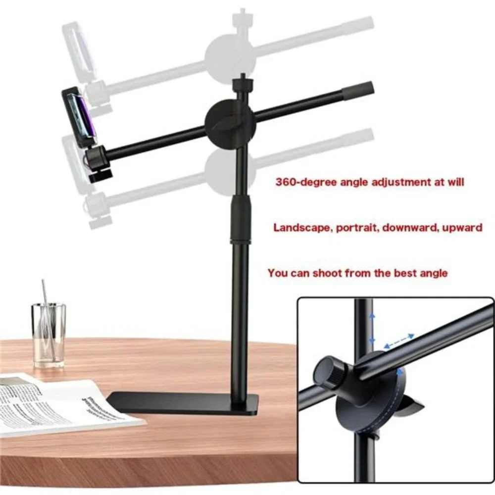 Overhead Phone and Camera Mount Stand - Compatible with iPhone Logitech Webcam